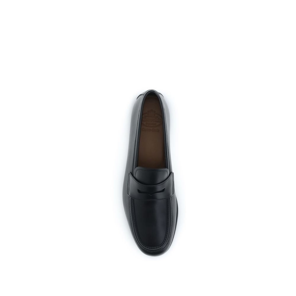 Black Leather Rother Slip-On Loafers