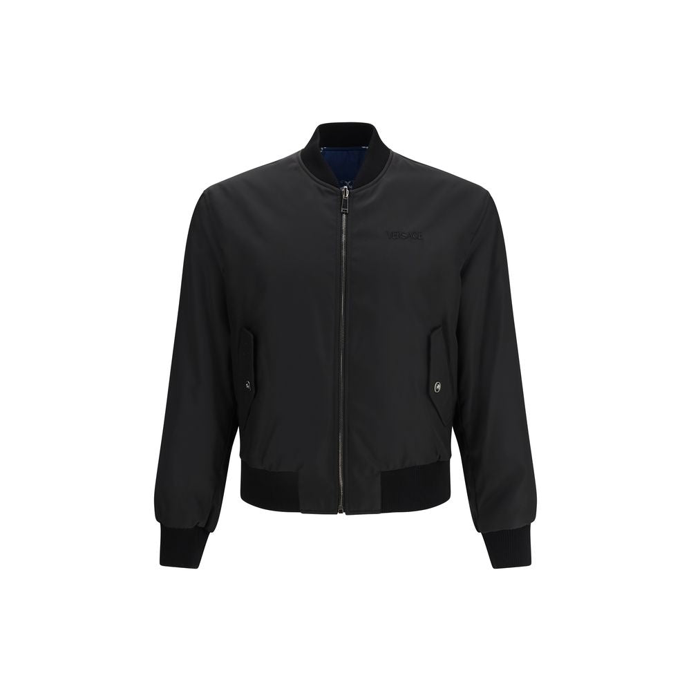Schwarze Polyamid-Bomberjacke