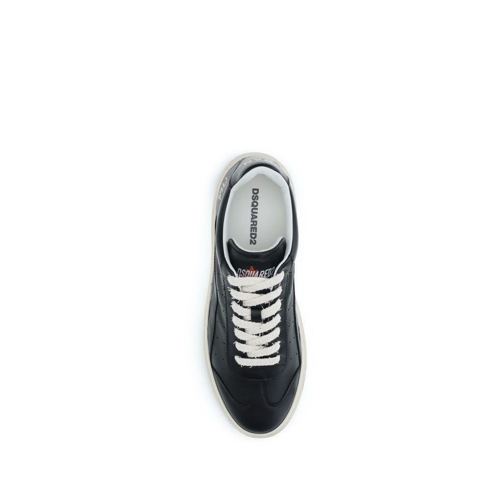 Baskets basses Dsquared² en cuir de veau noir Bos Taurus