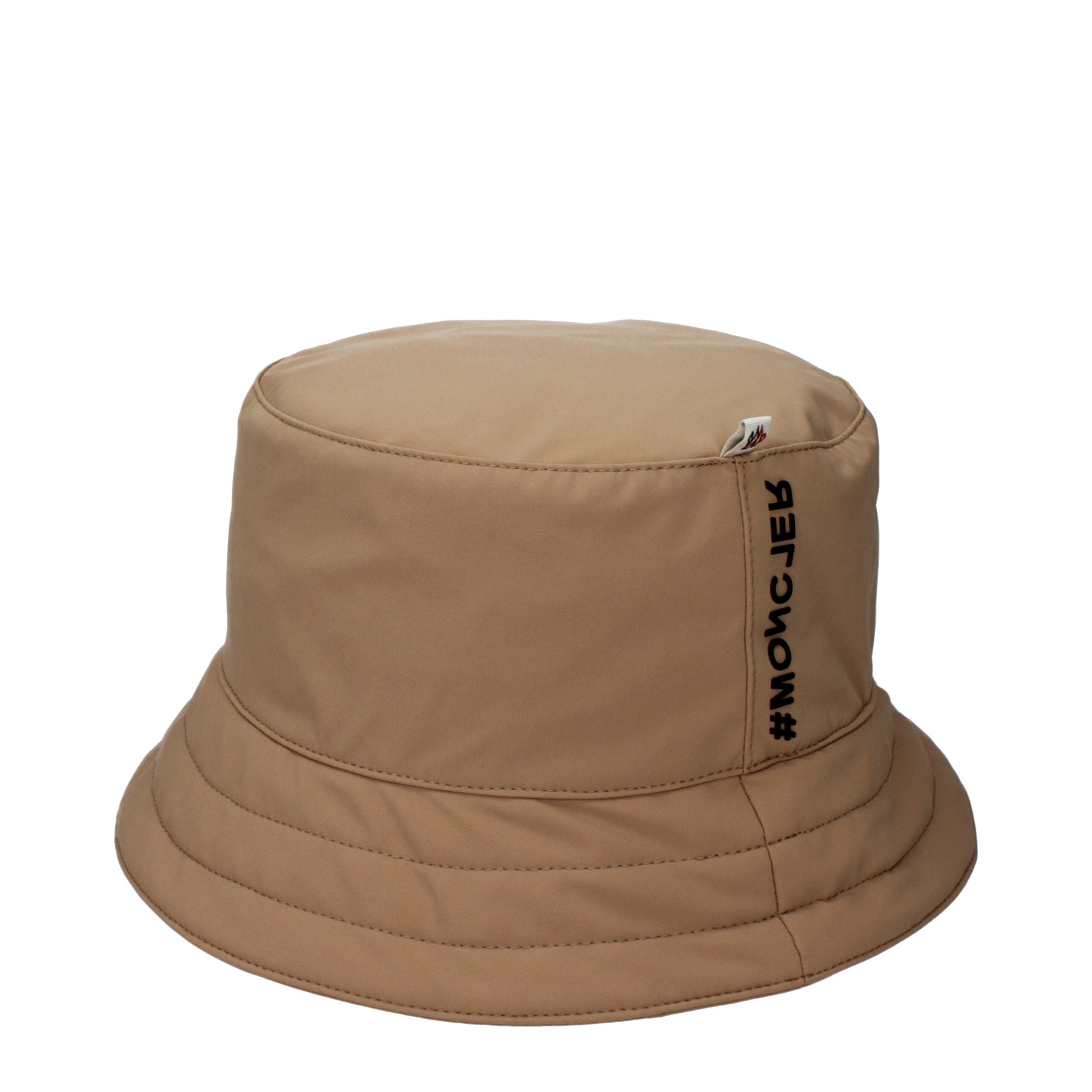 Beiger Kunstfaser-Bucket Hat mit Logo von Moncler