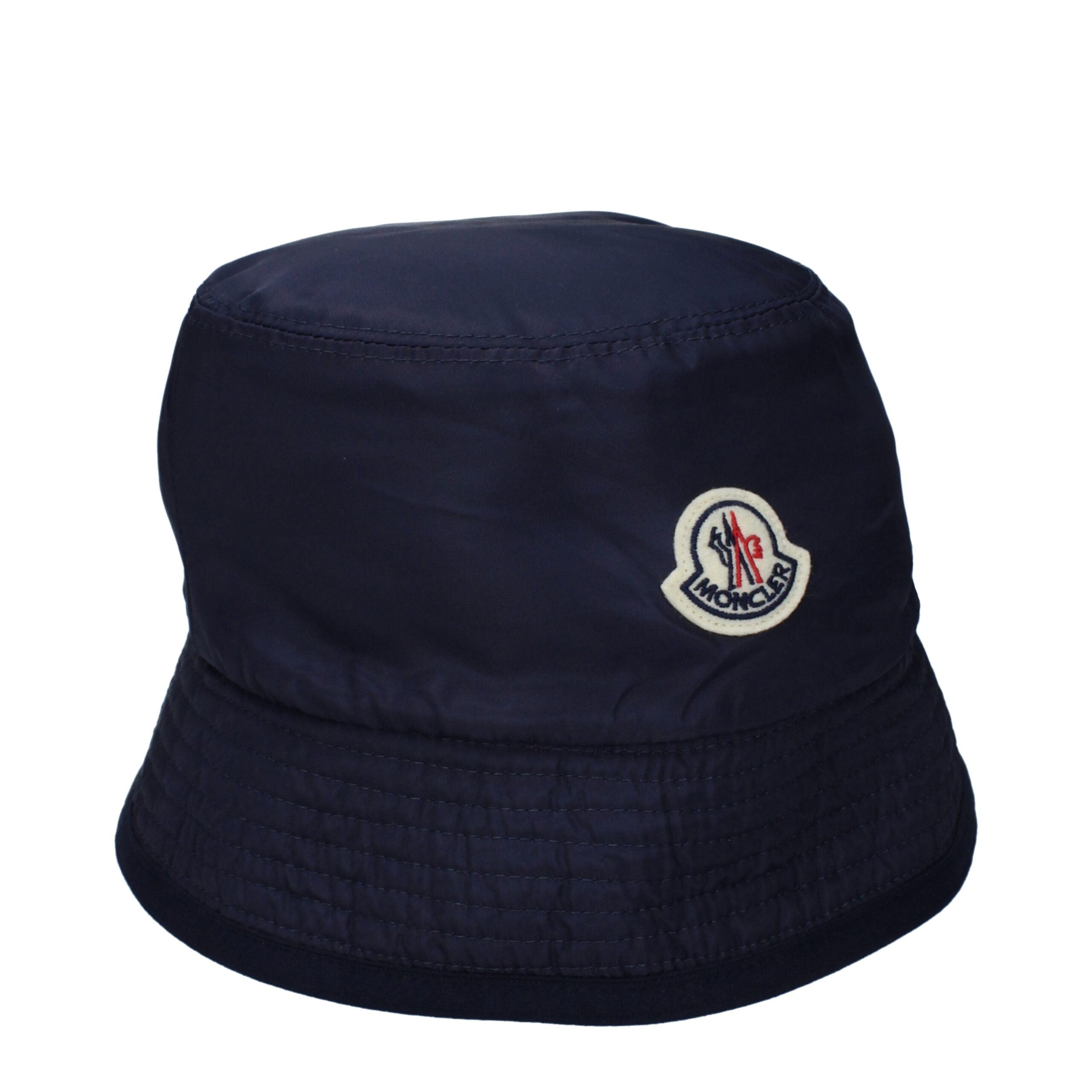 Blauer Woll-Anglerhut mit Logo auf der Vorderseite von Moncler