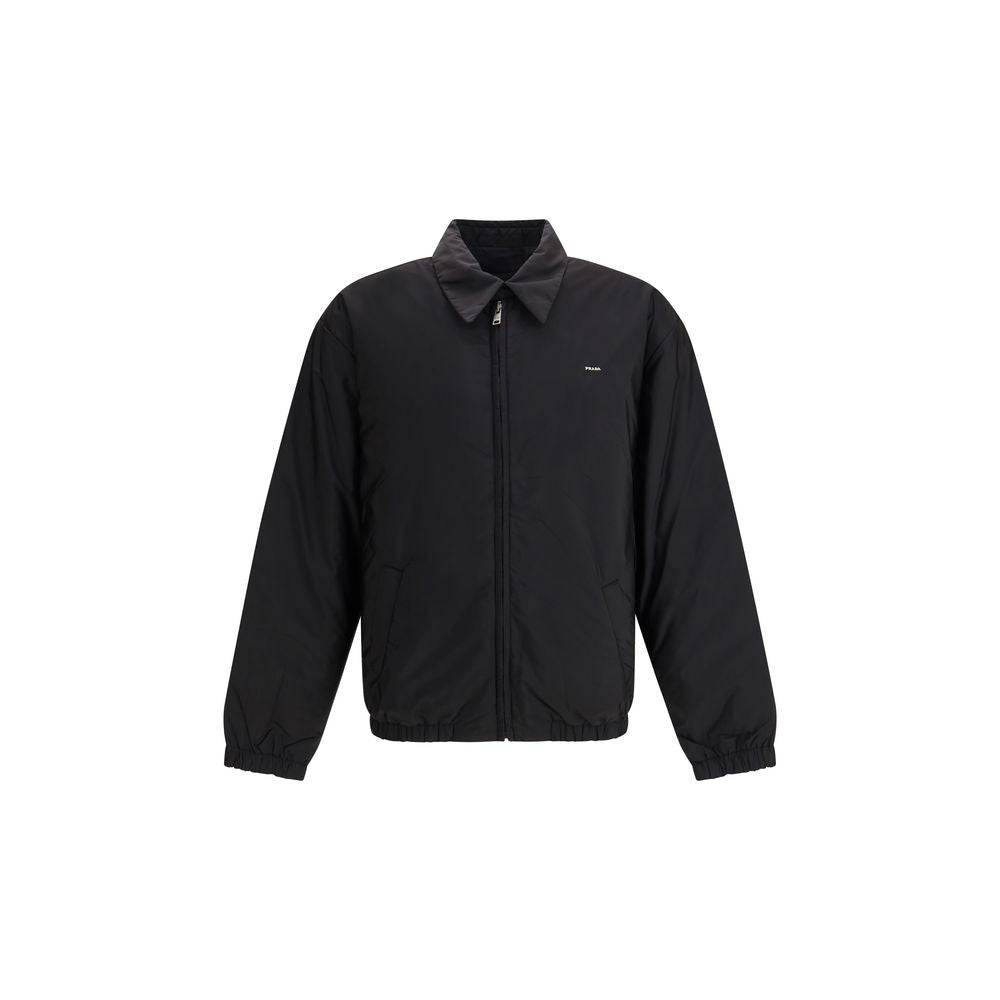 Black Synthetic Full-Length Oversize Jacket