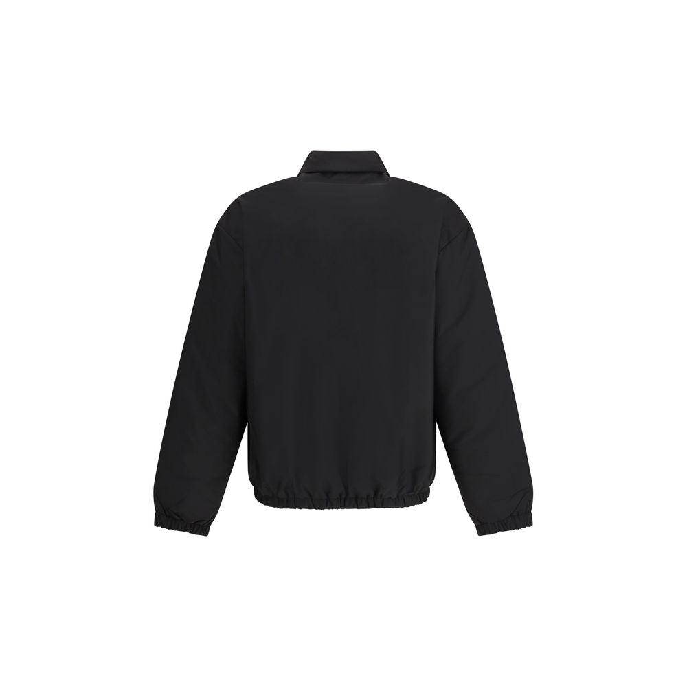 Black Synthetic Full-Length Oversize Jacket