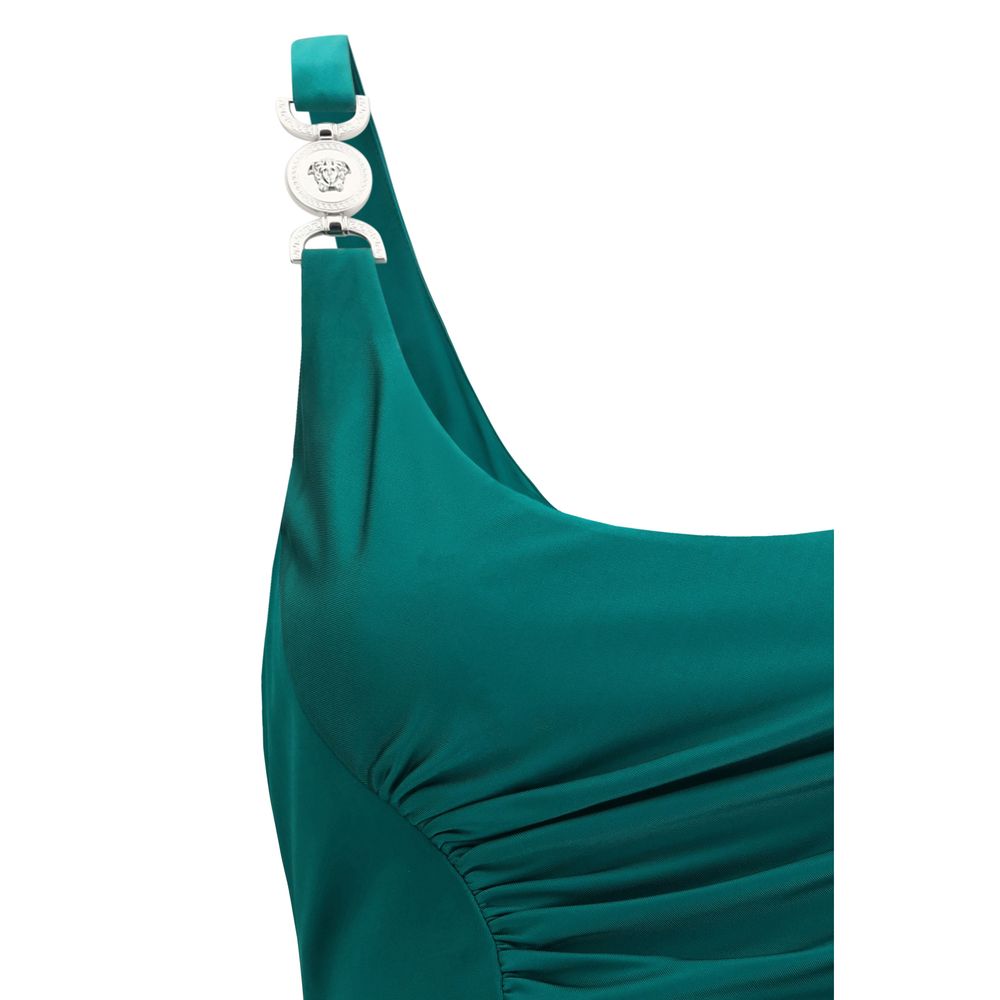 Bicolor Synthetic Midi Dress Slim Fit
