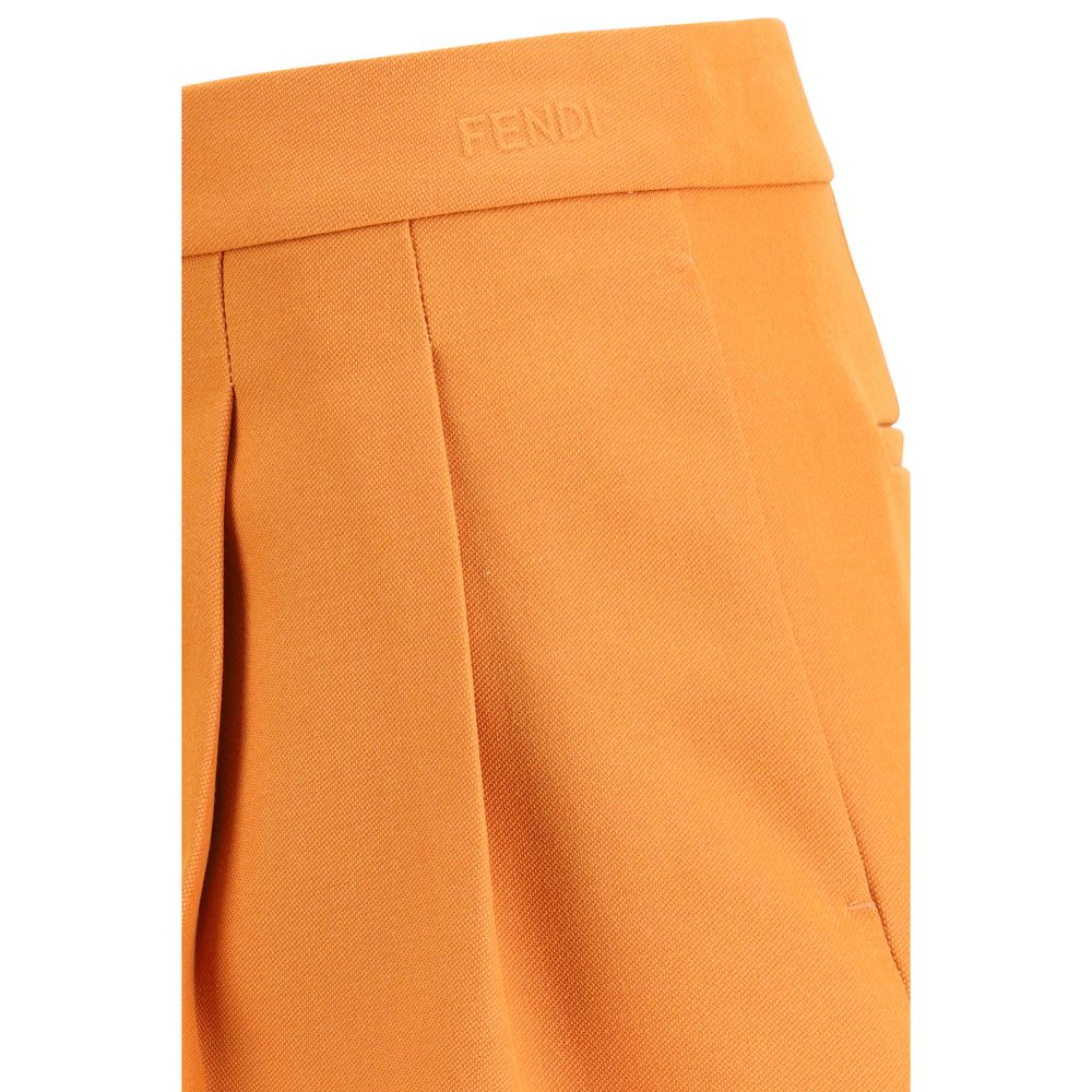 Fendi Orange Wool Oves Aries Bermuda Shorts